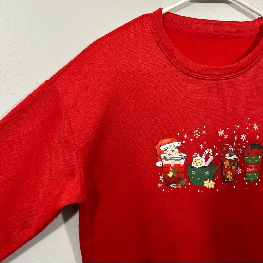 Holiday Christmas Beverages Graphic Sweatshirt